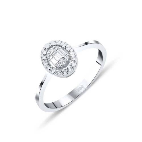 11 Karat Baget Pırlanta Yüzük - 