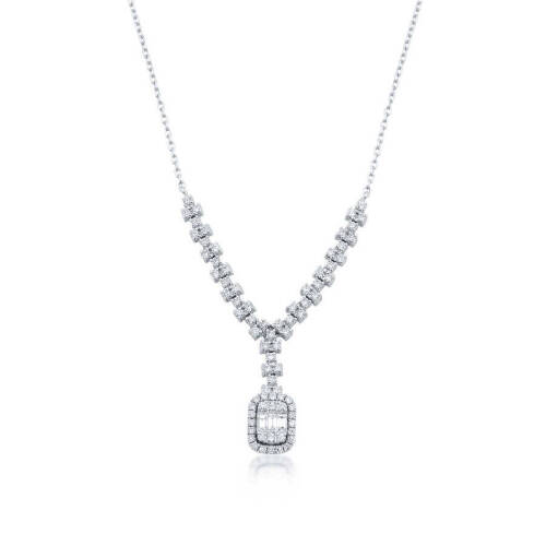 55 Karat Baget Pırlanta Kolye - 