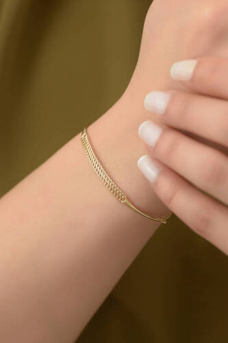 Altın Hasır Bileklik - 