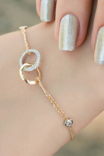 Altın İç İçe Halka Bileklik - 