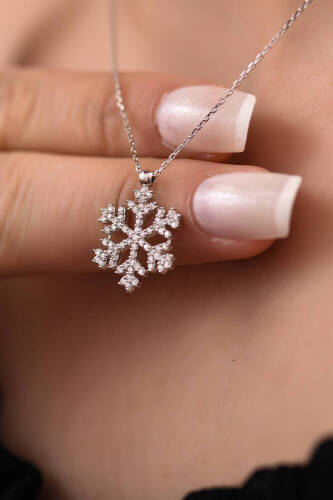 Altın Kar Tanesi Kolye - 