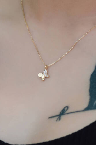 Altın Kelebek Kolye - 