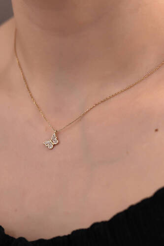 Altın Kelebek Kolye - 