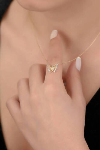 Altın Kelebek Kolye - 