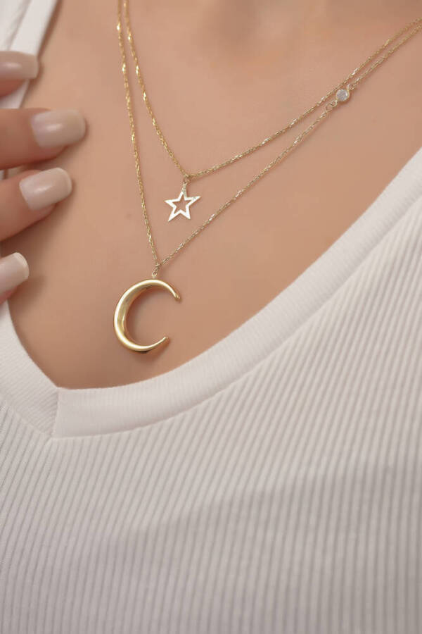 Altın Moonstar Kolye - 1