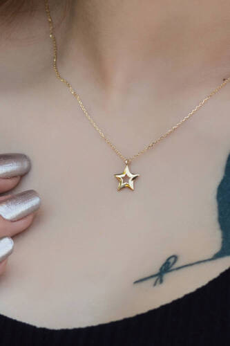 Altın Yıldız Kolye - 