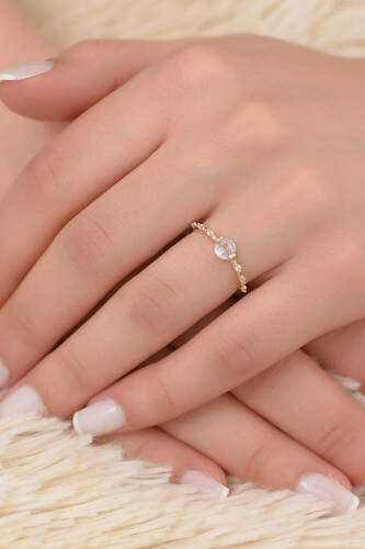 Aquamarin Taşlı Altın Yüzük - 
