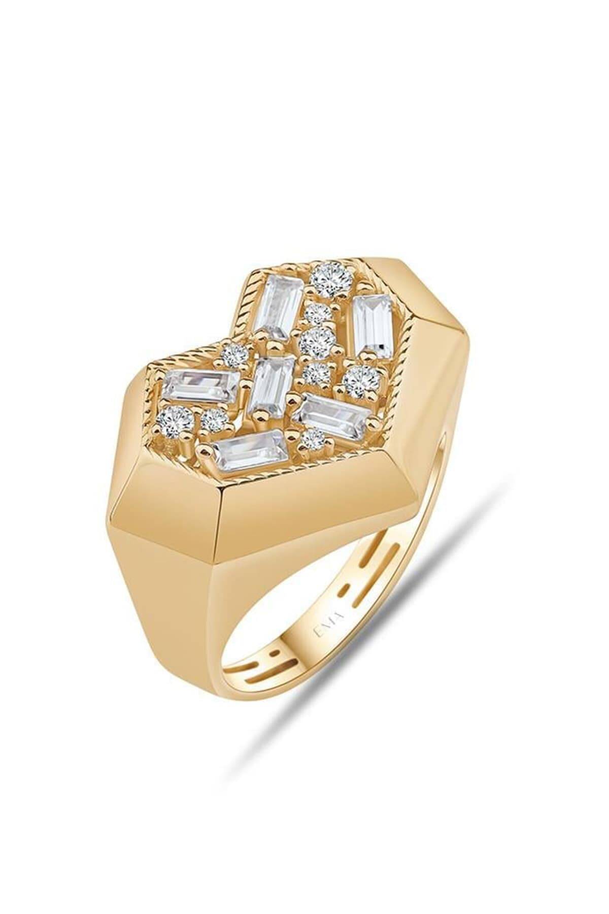 Baget Taşlı Kalp Yüzük - 