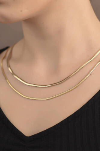 Balık Sırtı İtalyan İnce Altın Zincir - 