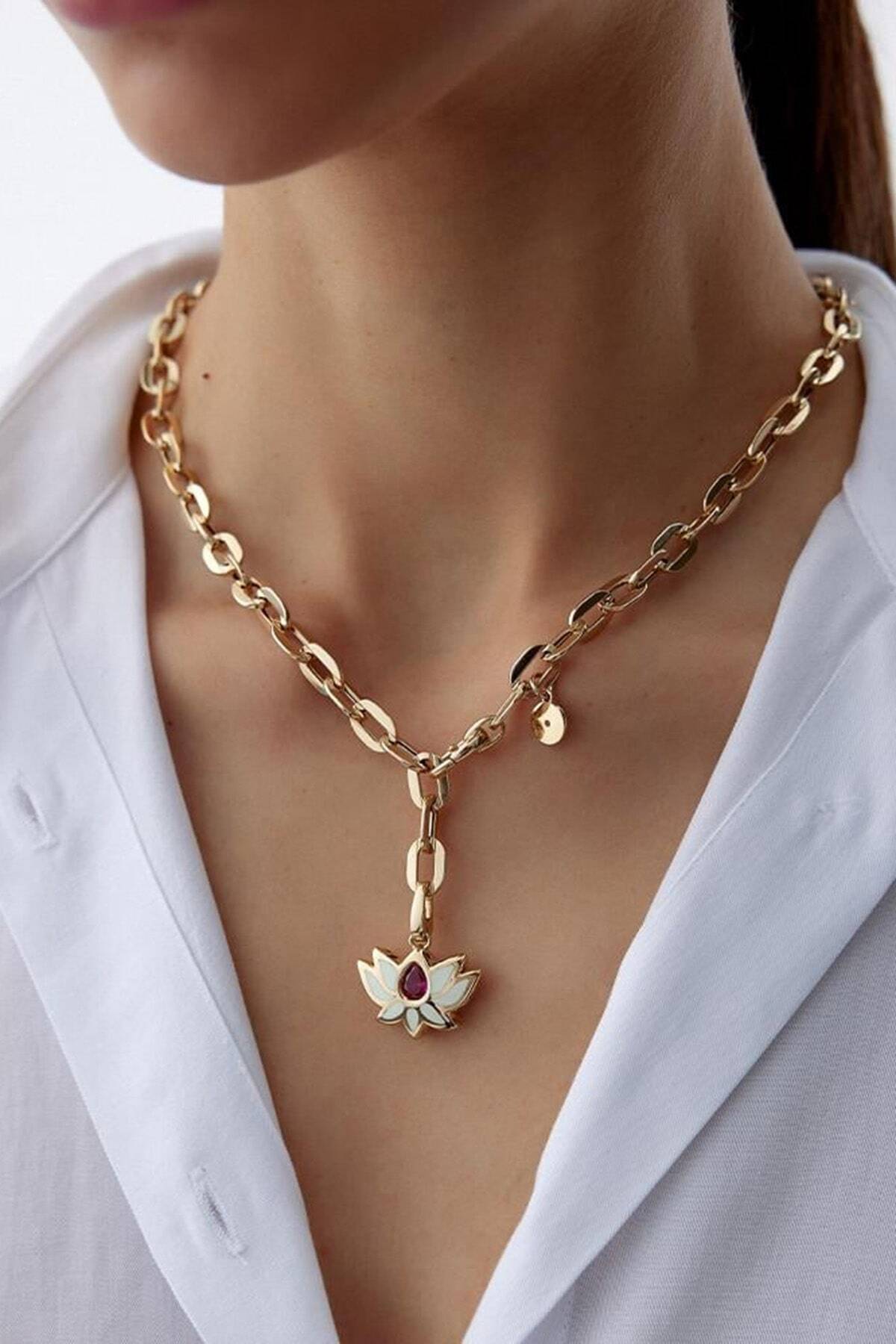 Cetaş Lotus Çiçeği Kolye - 1