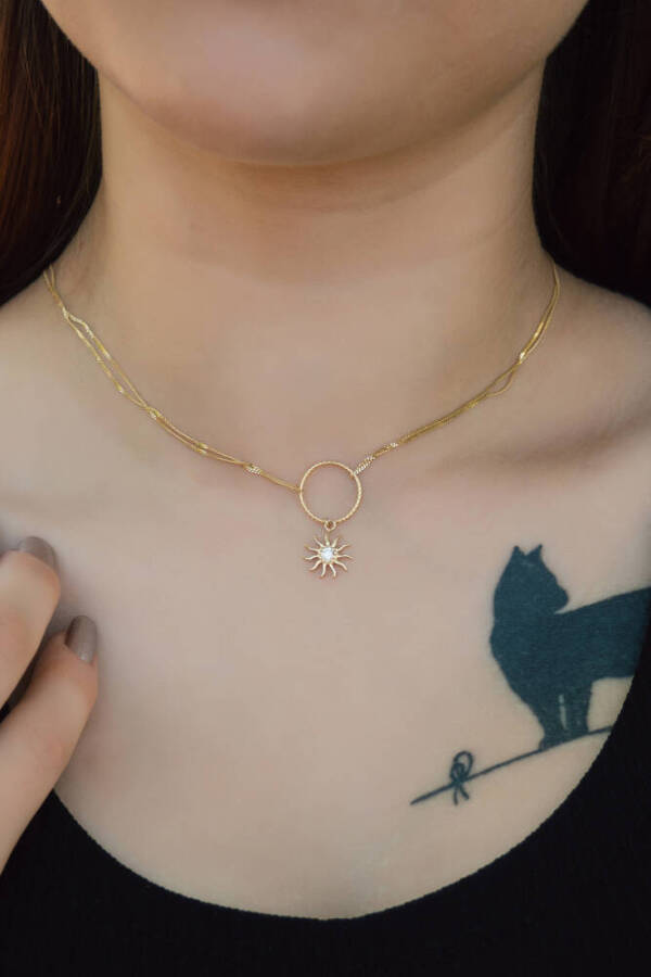 Choker Güneş Altın Kolye - 1