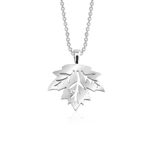 Çınar Yaprağı Pırlanta Kolye - 