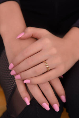 Çivi Desenli Altın Yüzük - 