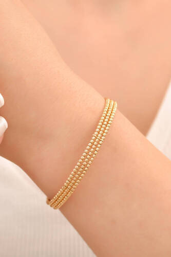 Dorika Üç Sıra Altın Kelepçe - 