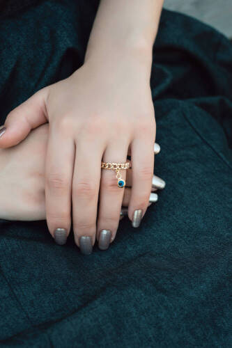 Gurmed Gözlü Altın Yüzük - 