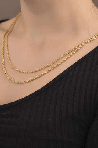 İnce Burgu Altın Zincir - 