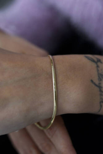 Kadın Altın Balıksırtı Bileklik - 