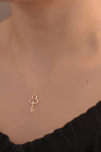 Kadın Altın Yeni Balık Kolye - 