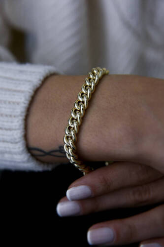 Kadın İtalyan Gurmet Altın Bileklik - 