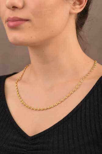 Kadın Kahve Çekirdeği Altın Zincir - 