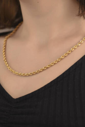 Kalın Burgu Altın Zincir - 