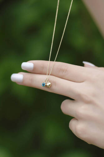 Kalp Gözü Altın Kolye - 