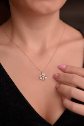 Kar Tanesi Altın Kolye - 