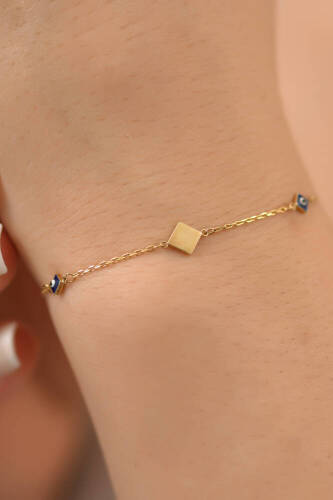 Karo Gözlü Altın Bileklik - 