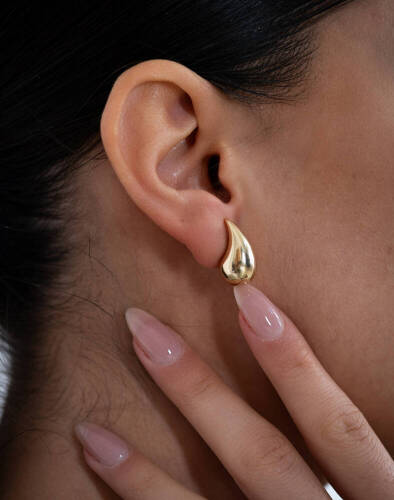 Küçük Boy Damla Altın Küpe - 