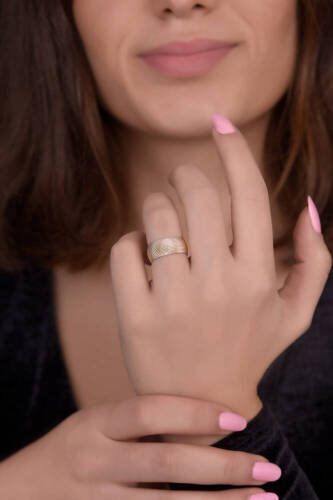 Lazer Desenli Parlak 8mm Alyans - 