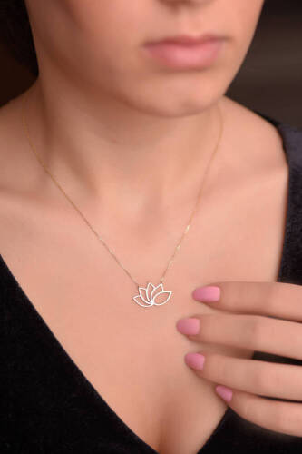 Lotus Altın Kolye - 