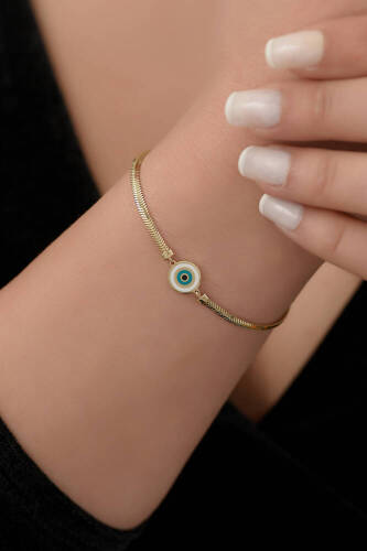Mineli Göz Altın Bileklik - 