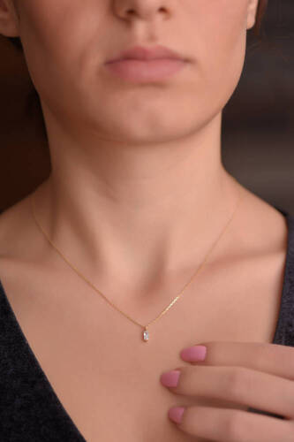 Mini Baget Altın Kolye - 