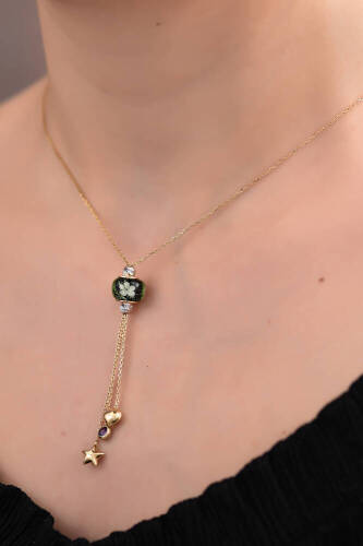 Murano Taşlı Dekolte Kolye - 