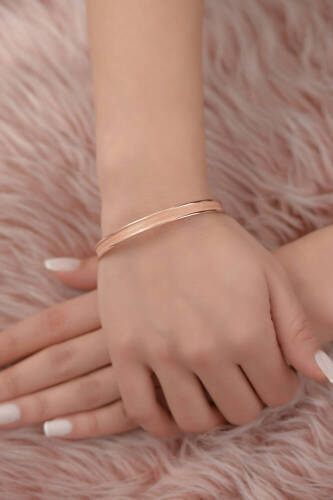 Rose Altın Hasır Bilezik - 