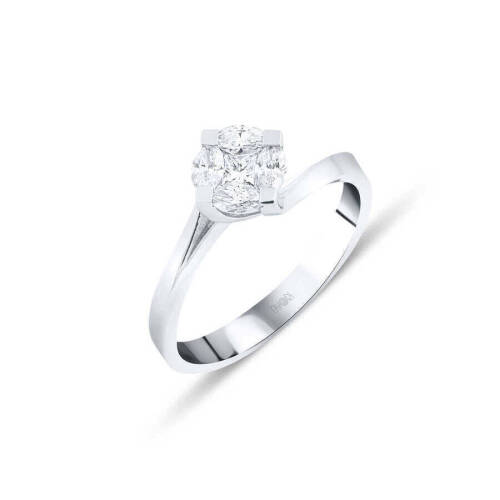 Taşlı Pırlanta Yüzük - 