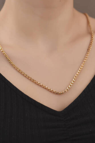 Traşlı Güverse Altın Zincir - 