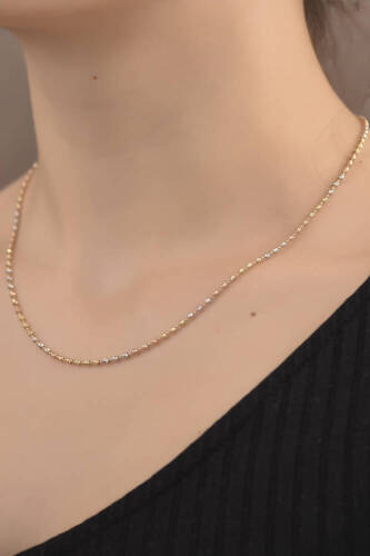 Üç Renk Dorika Altın Zincir - 